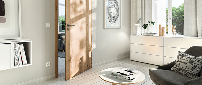 Türen mit Holzoptik in einem Wohnraum